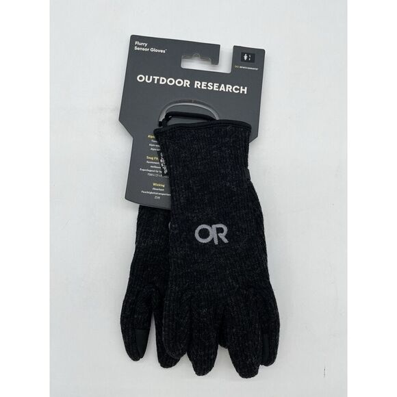 Outdoor Research OR Flurry Sensor Gloves Black Touchscreen Smartphone Womens S - Picture 1 of 4